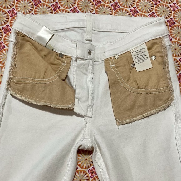 Rag & Bone White Skinny Distressed Jeans - Picture 8 of 16